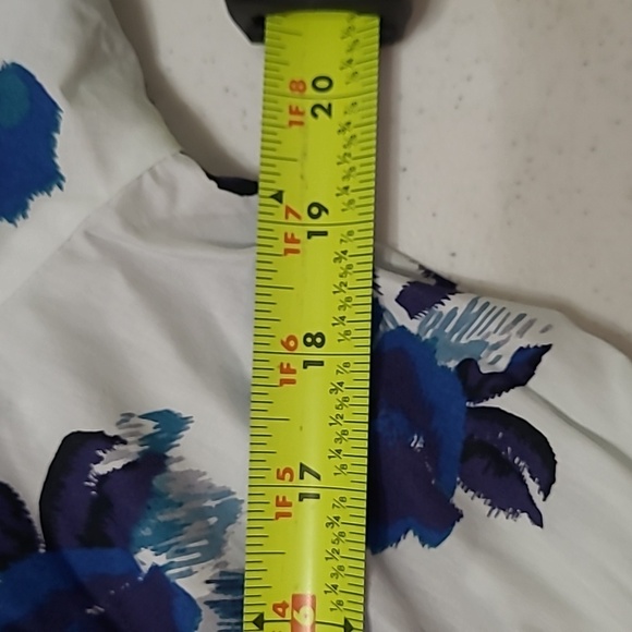 Anthropologie White and Blue Floral Mini Dress - Picture 9 of 10